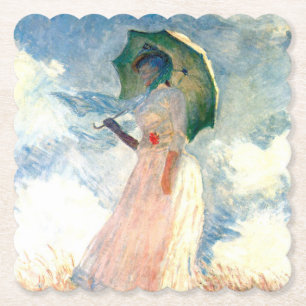 Monet Woman met een parasol links Kartonnen Onderzetters