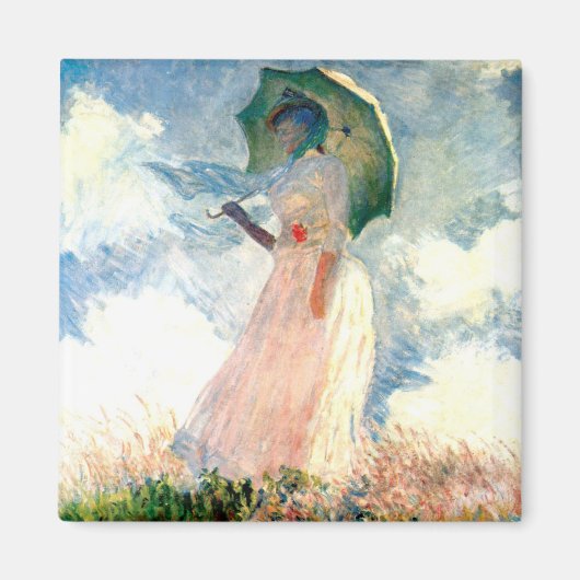 Monet Woman met een parasol links Magneet (Voorkant)
