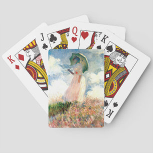 Monet Woman met een parasol links Pokerkaarten