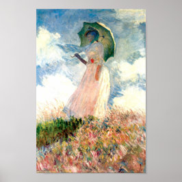 Monet Woman met een parasol links Poster