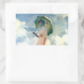 Monet Woman met een parasol links Rechthoekige Sticker (Tas)