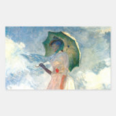 Monet Woman met een parasol links Rechthoekige Sticker (Voorkant)