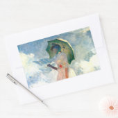 Monet Woman met een parasol links Rechthoekige Sticker (Envelop)