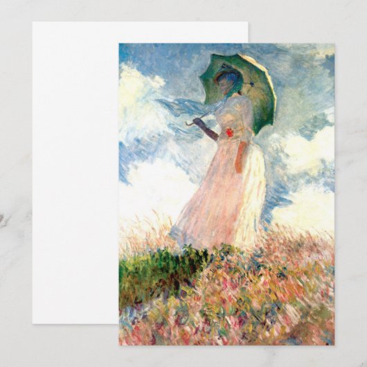Monet Woman met een parasol links Save The Date (Voorkant / Achterkant)