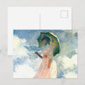 Monet Woman met een parasol links Uitnodiging Briefkaart (Voorkant / Achterkant)