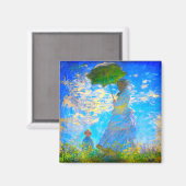 Monet Woman met een parasol Magneet (Voorkant / Achterkant)
