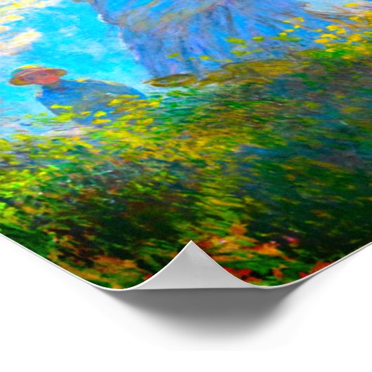 Monet Woman met een parasol Poster (Hoek)