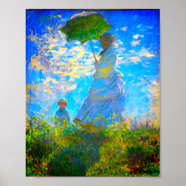 Monet Woman met een parasol Poster