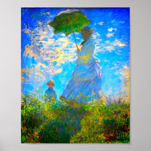 Monet Woman met een parasol Poster (Voorkant)