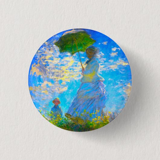 Monet Woman met een parasol Ronde Button 3,2 Cm (Voorkant)