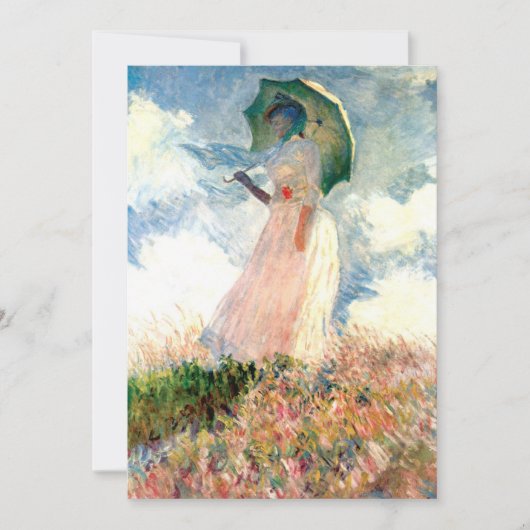 Monet Woman met een Parasol-verlichte kaart (Voorkant)