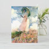 Monet Woman met een Parasol-verlichte kaart (Staand voorkant)