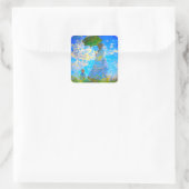 Monet Woman met een parasol Vierkante Sticker (Tas)