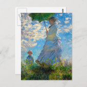 Monet Woman Parasol Impressionisme Briefkaart (Voorkant / Achterkant)