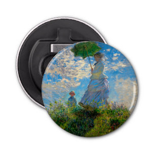 Monet Woman Parasol Impressionisme Button Flesopener
