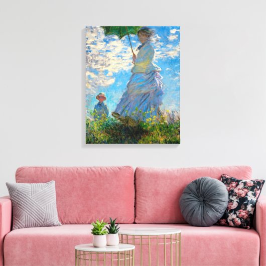 Monet Woman Parasol Impressionisme Canvas Afdruk (Insitu (Woonkamer))
