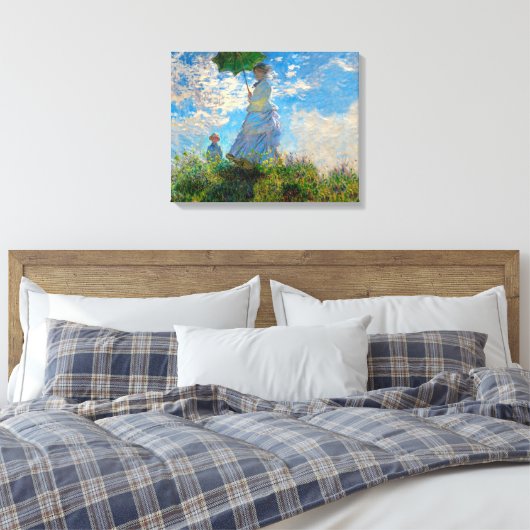 Monet Woman Parasol Impressionisme Canvas Afdruk (Insitu (Slaapkamer))