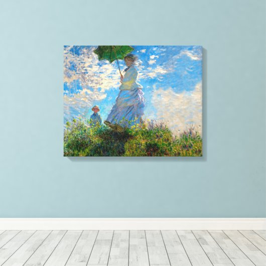 Monet Woman Parasol Impressionisme Canvas Afdruk (Insitu (Houten vloer))