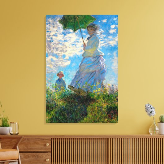 Monet Woman Parasol Impressionisme Canvas Afdruk (Insitu (Woonkamer))