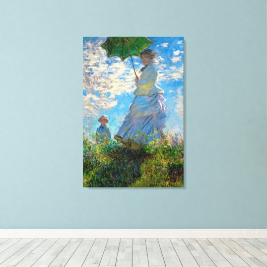 Monet Woman Parasol Impressionisme Canvas Afdruk (Insitu (Houten vloer))