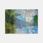 Monet Woman Parasol Impressionisme Fleece Deken (Voorkant (Horizontaal))
