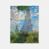 Monet Woman Parasol Impressionisme Fleece Deken (Voorkant)