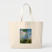 Monet Woman Parasol Impressionisme Grote Tote Bag (Voorkant)