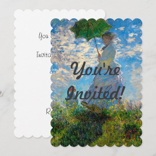 Monet Woman Parasol Impressionisme Kaart (Voorkant / Achterkant)