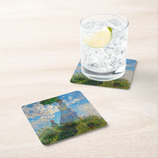 Monet Woman Parasol Impressionisme Kartonnen Onderzetters (Insitu)