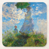 Monet Woman Parasol Impressionisme Kartonnen Onderzetters (Voorkant)