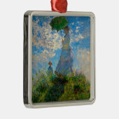 Monet Woman Parasol Impressionisme Metalen Ornament (Rechts)