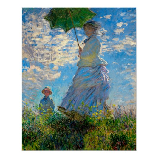 Monet Woman Parasol Impressionisme Poster (Voorkant)
