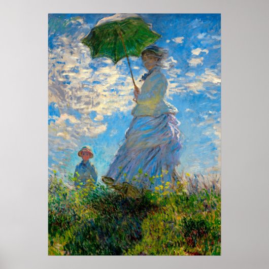 Monet Woman Parasol Impressionisme Poster (Voorkant)