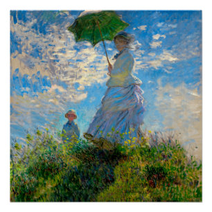 Monet Woman Parasol Impressionisme Poster