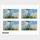 Monet Woman Parasol Impressionisme Rechthoekige Sticker (Vel)