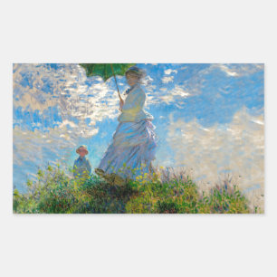 Monet Woman Parasol Impressionisme Rechthoekige Sticker