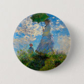 Monet Woman Parasol Impressionisme Ronde Button 5,7 Cm (Voorkant)