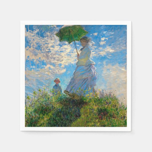 Monet Woman Parasol Impressionisme Servet (Voorkant)