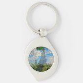 Monet Woman Parasol Impressionisme Sleutelhanger (Voorkant)