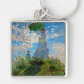 Monet Woman Parasol Impressionisme Sleutelhanger (Voorkant)