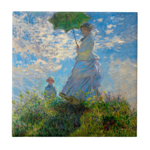 Monet Woman Parasol Impressionisme Tegeltje
