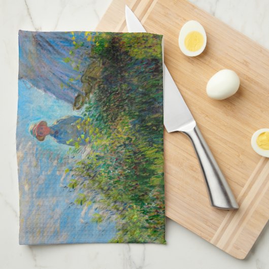 Monet Woman Parasol Impressionisme Theedoek (Quarter Fold)