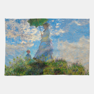 Monet Woman Parasol Impressionisme Theedoek