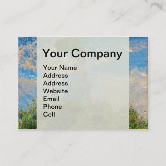 Monet Woman Parasol Impressionisme Visitekaartje (Voorkant)