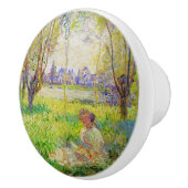 Monet Woman zit onder de Willows Fine Art Keramische Knop (Rechts)