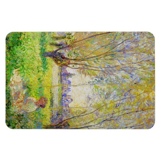 Monet Woman zit onder de Willows Fine Art Magneet (Horizontaal)