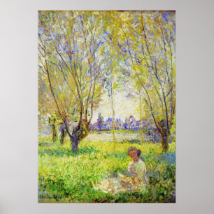 Monet Woman zit onder de Willows Fine Art Poster