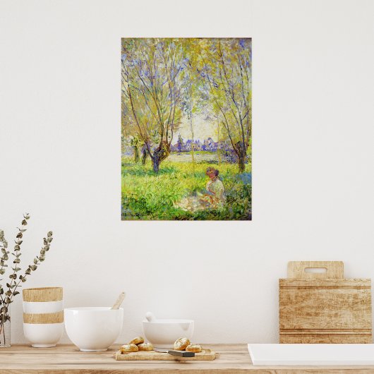 Monet Woman zit onder de Willows Fine Art Poster (Keuken)