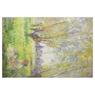 Monet Woman zit onder de Willows Fine Art Stof