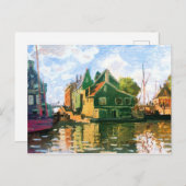 Monet - Zaandam, Canal, 1871 fijn kunstschilderij Briefkaart (Voorkant / Achterkant)